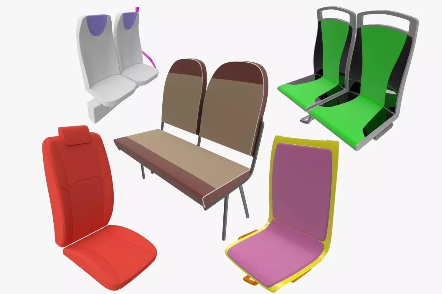 Passenger seats 3D model_0