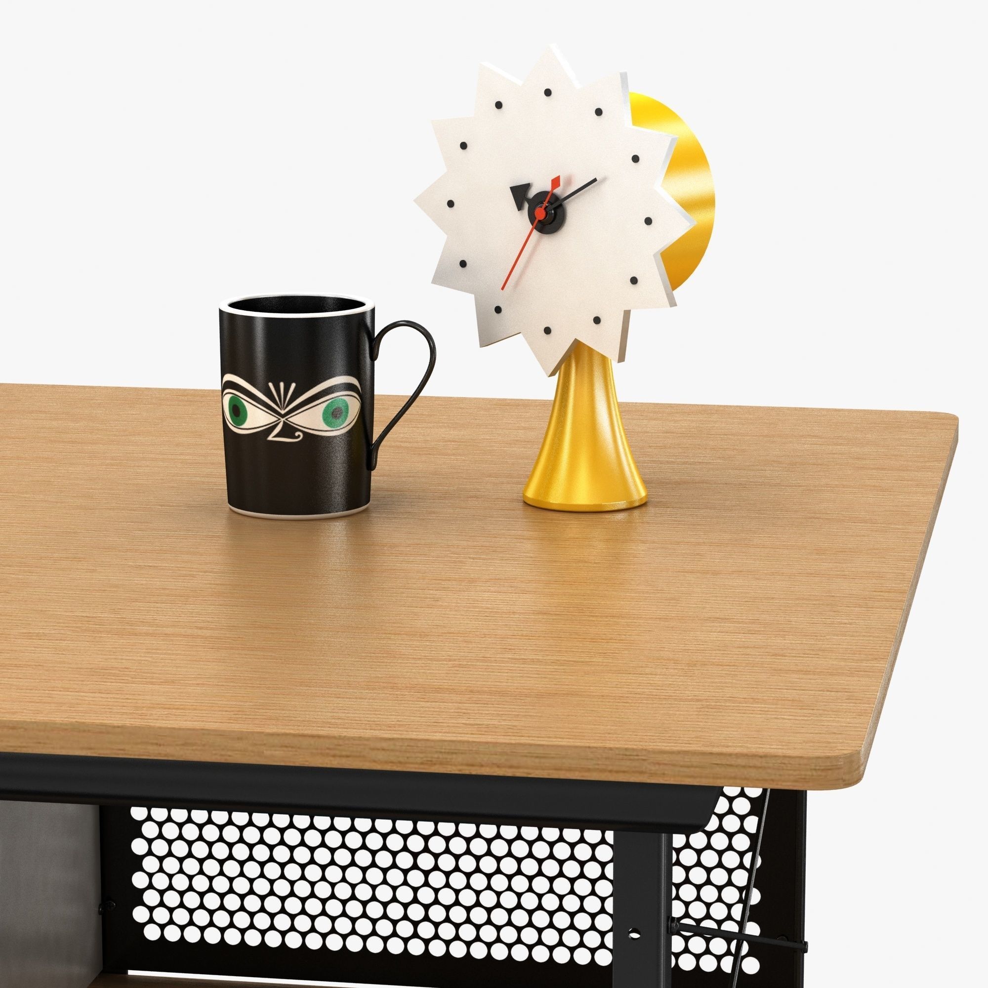 Vitra Eames plastic chair and edu desk unit 3D model_5