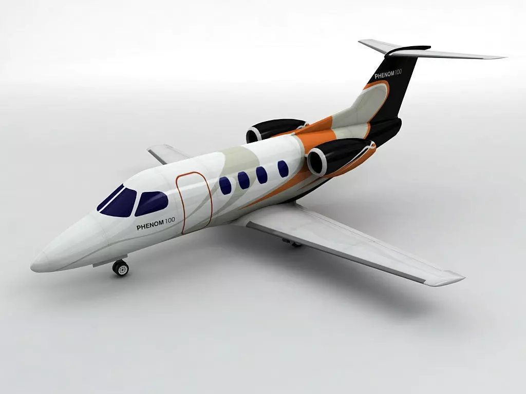  Embraer Phenom 100 Aircraft Low-poly 3D model_0