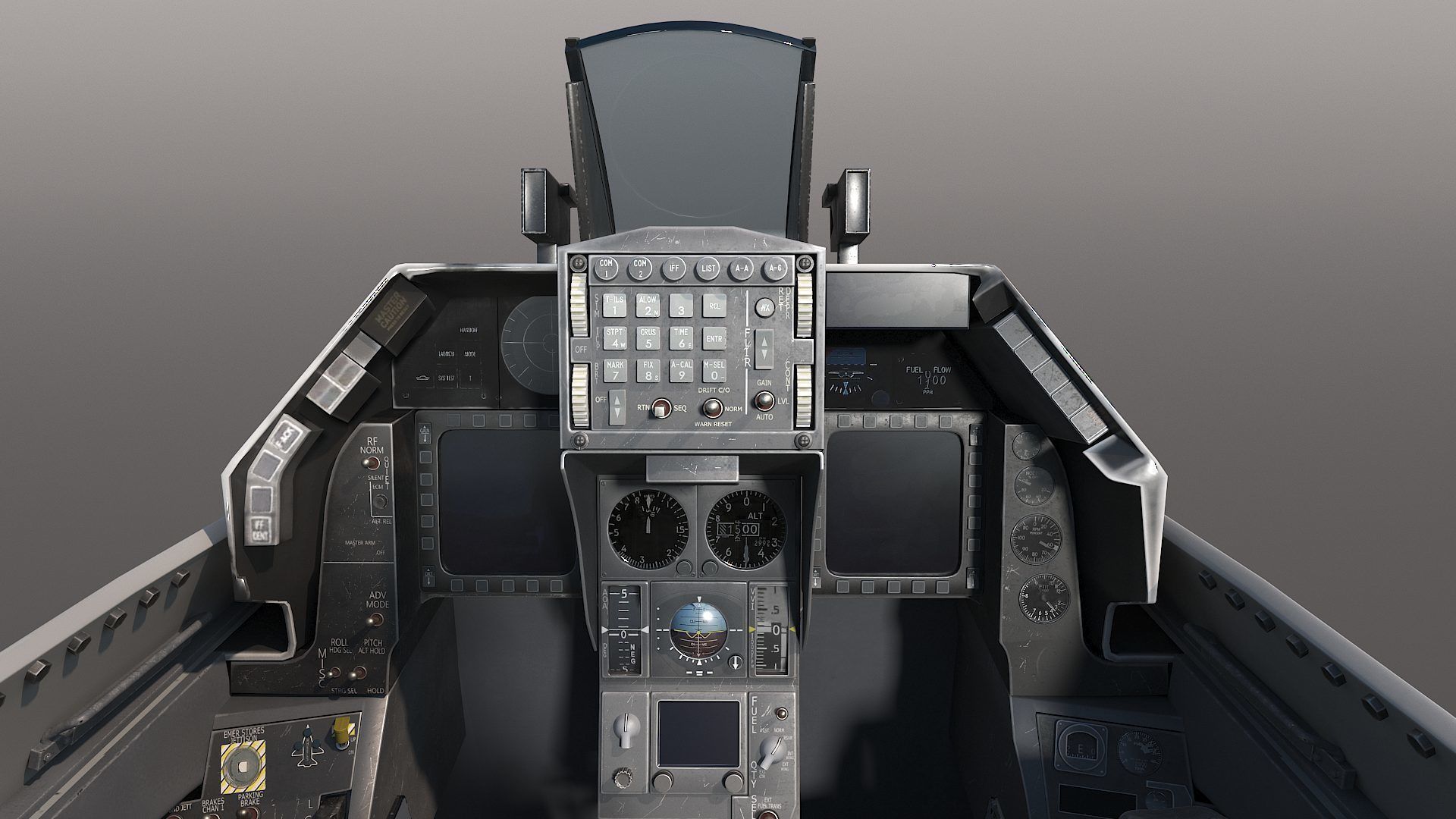 General Dynamics F-16 Fighting Falcon rigged 3D model_9