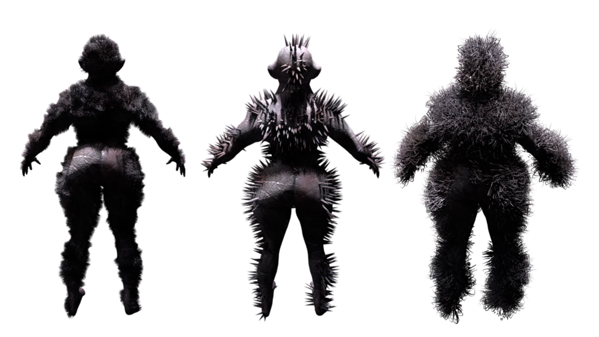 Spooky Criture rigged with different versions Low-poly 3D model_6