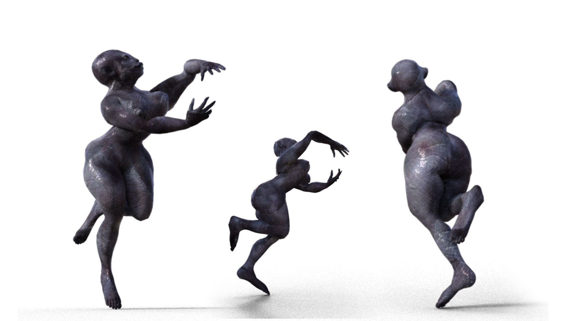 Spooky Criture rigged with different versions Low-poly 3D model_2