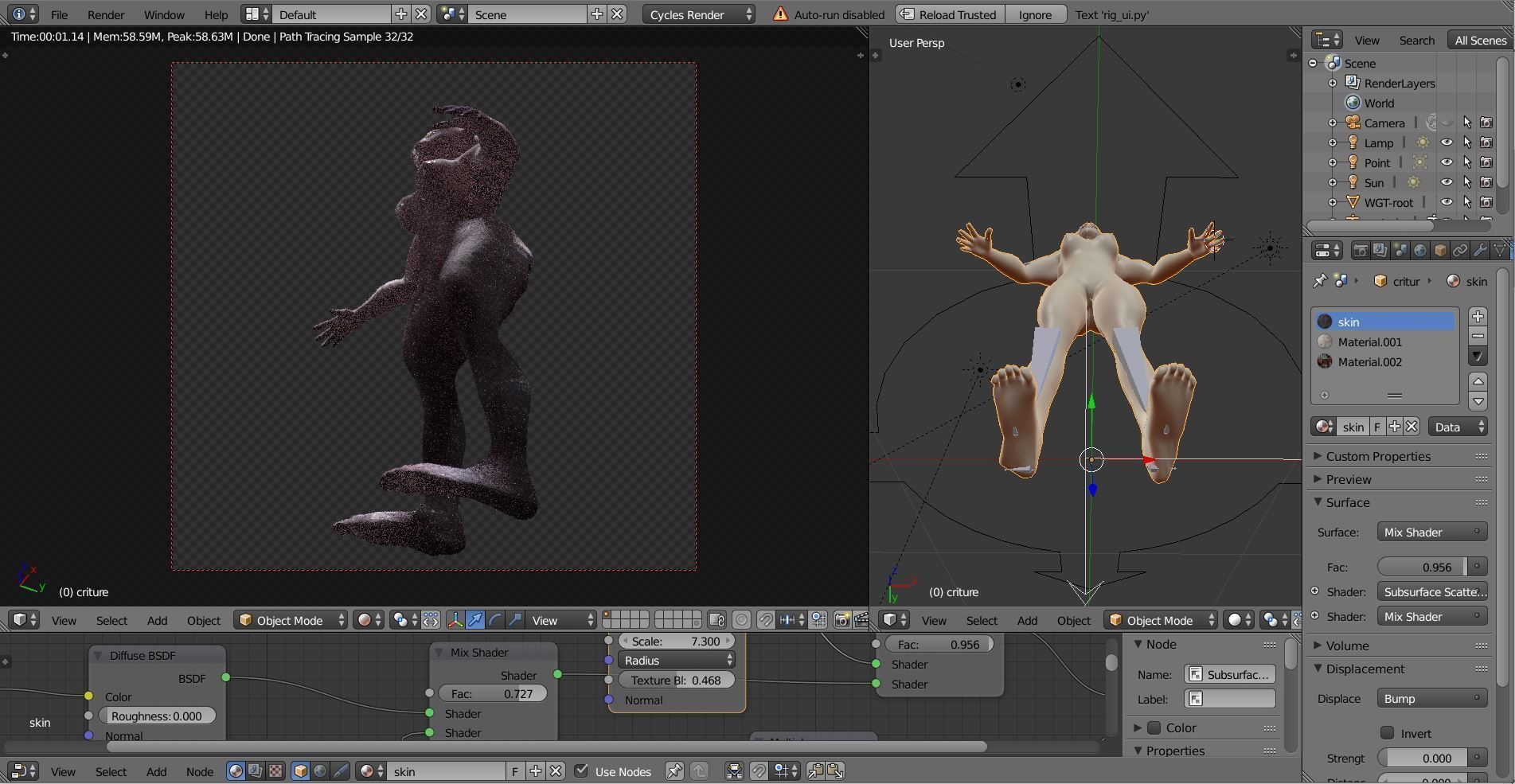 Spooky Criture rigged with different versions Low-poly 3D model_11