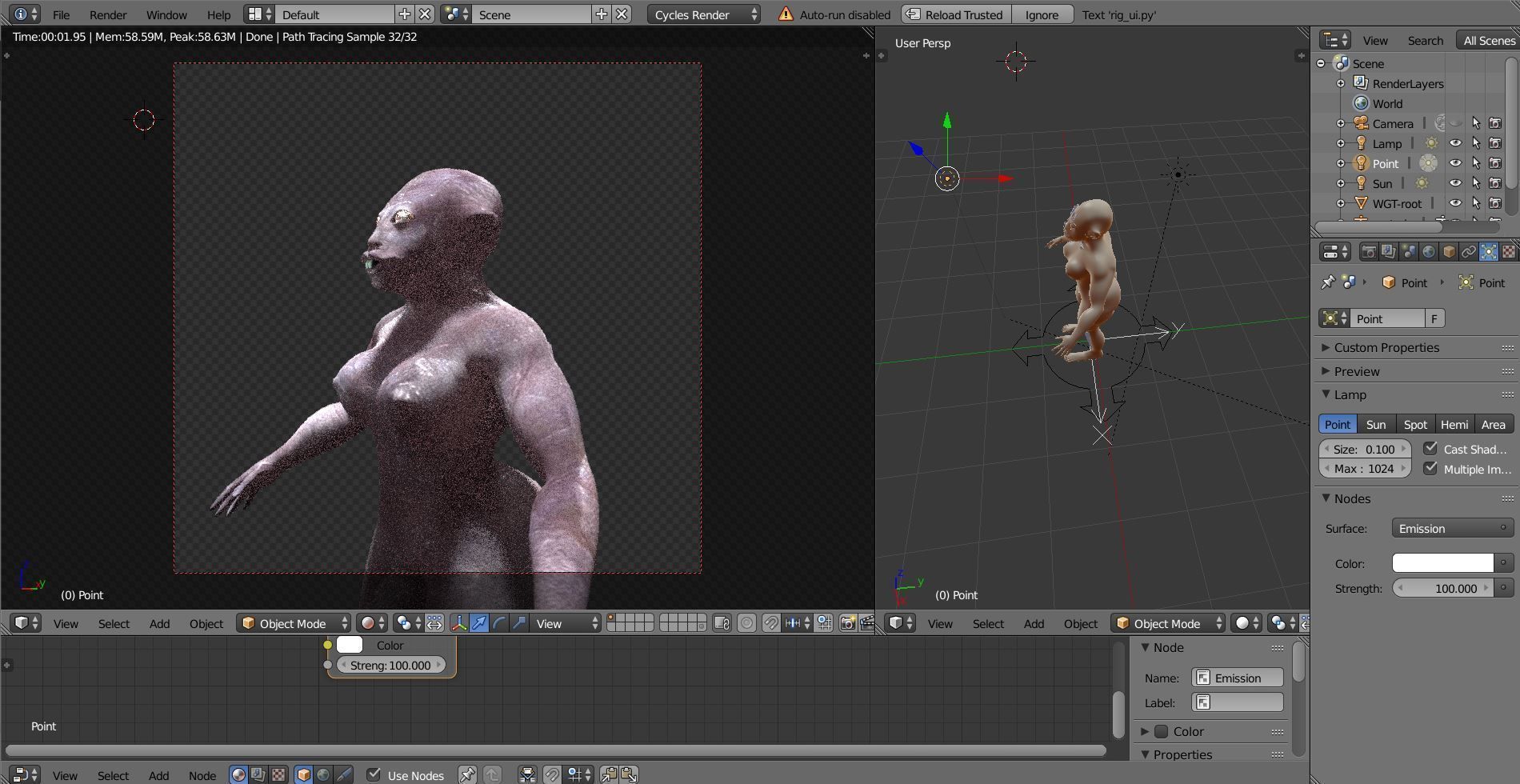Spooky Criture rigged with different versions Low-poly 3D model_8