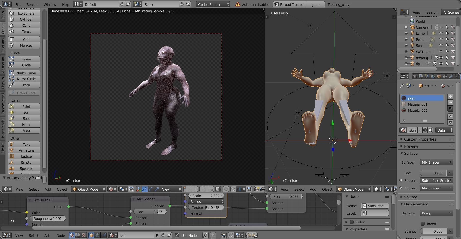 Spooky Criture rigged with different versions Low-poly 3D model_9