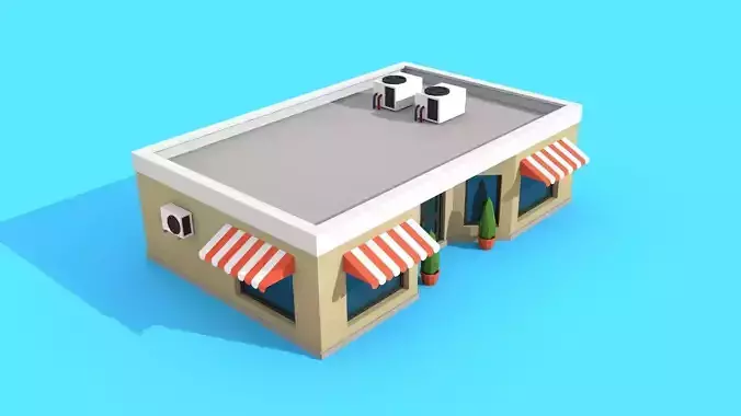 Coffee Shop Lowpoly Store Restaurant