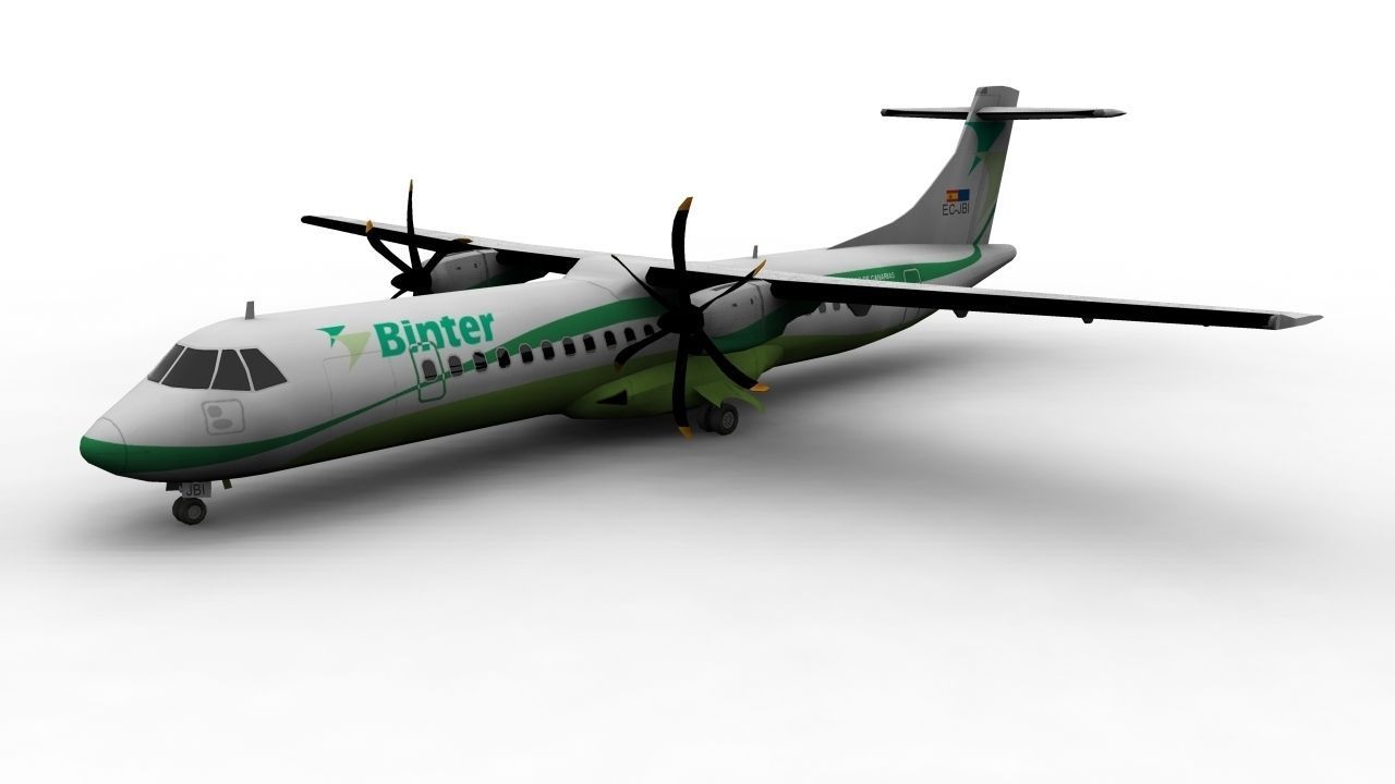 ATR 72 Low-poly 3D model_6