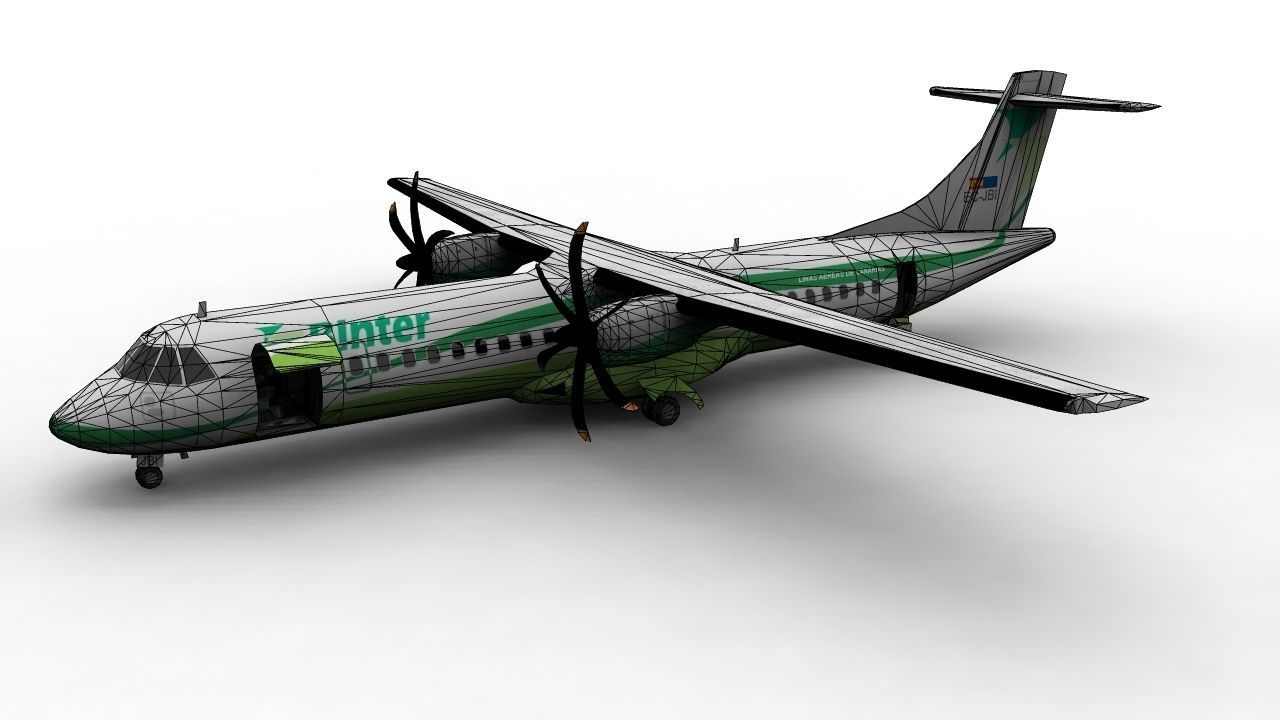 ATR 72 Low-poly 3D model_2