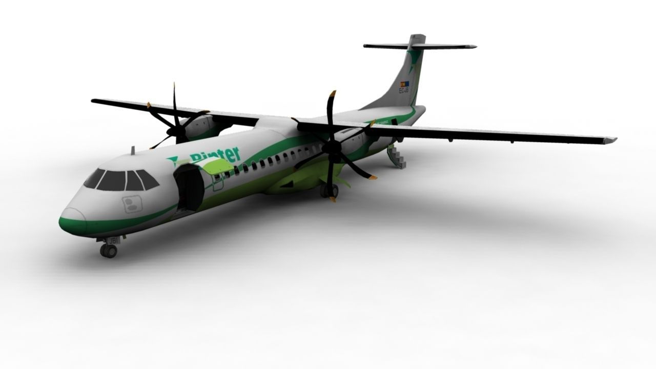 ATR 72 Low-poly 3D model_4