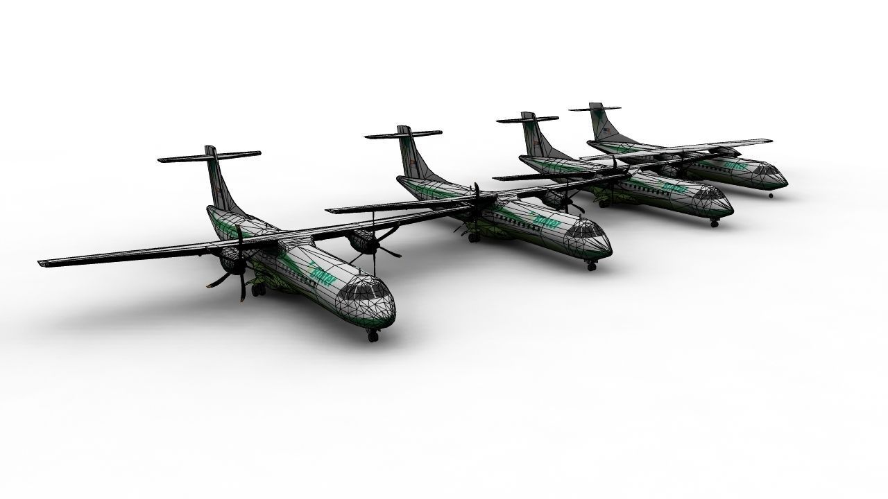 ATR 72 Low-poly 3D model_7