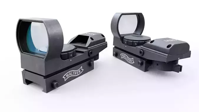 Walther MRS Open Reflex Red Dot Sight Low-poly 3D model
