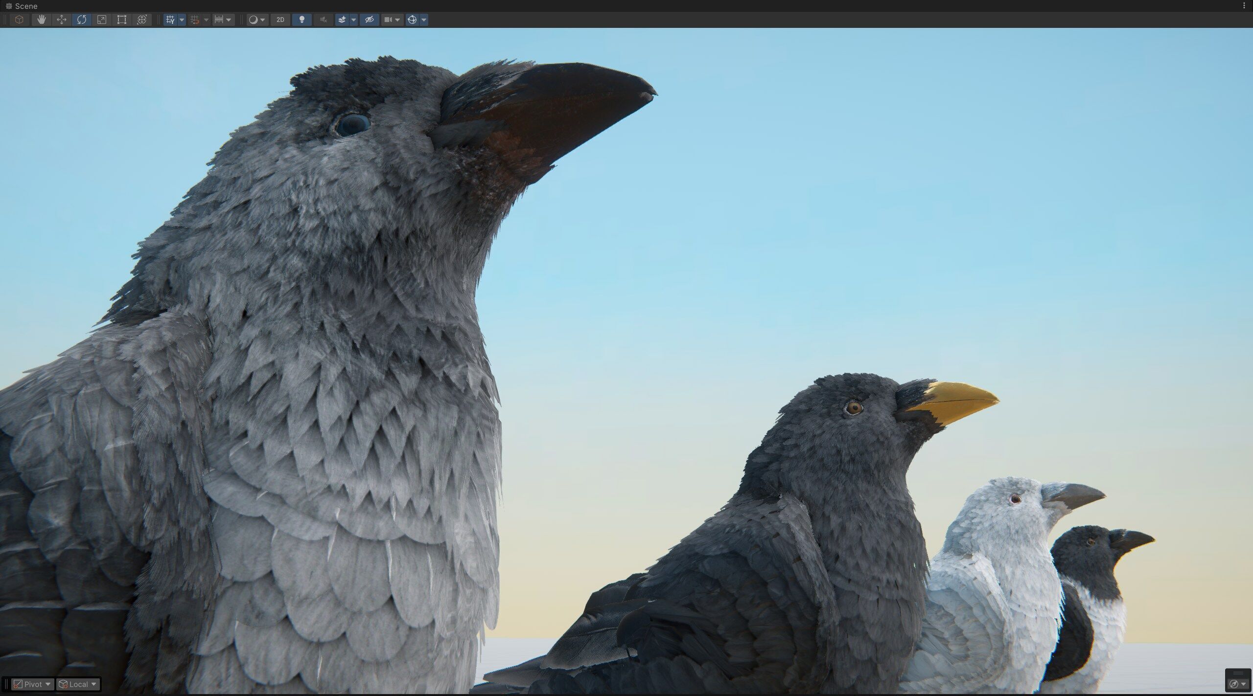 Ravens and Crows Low-poly 3D model_9