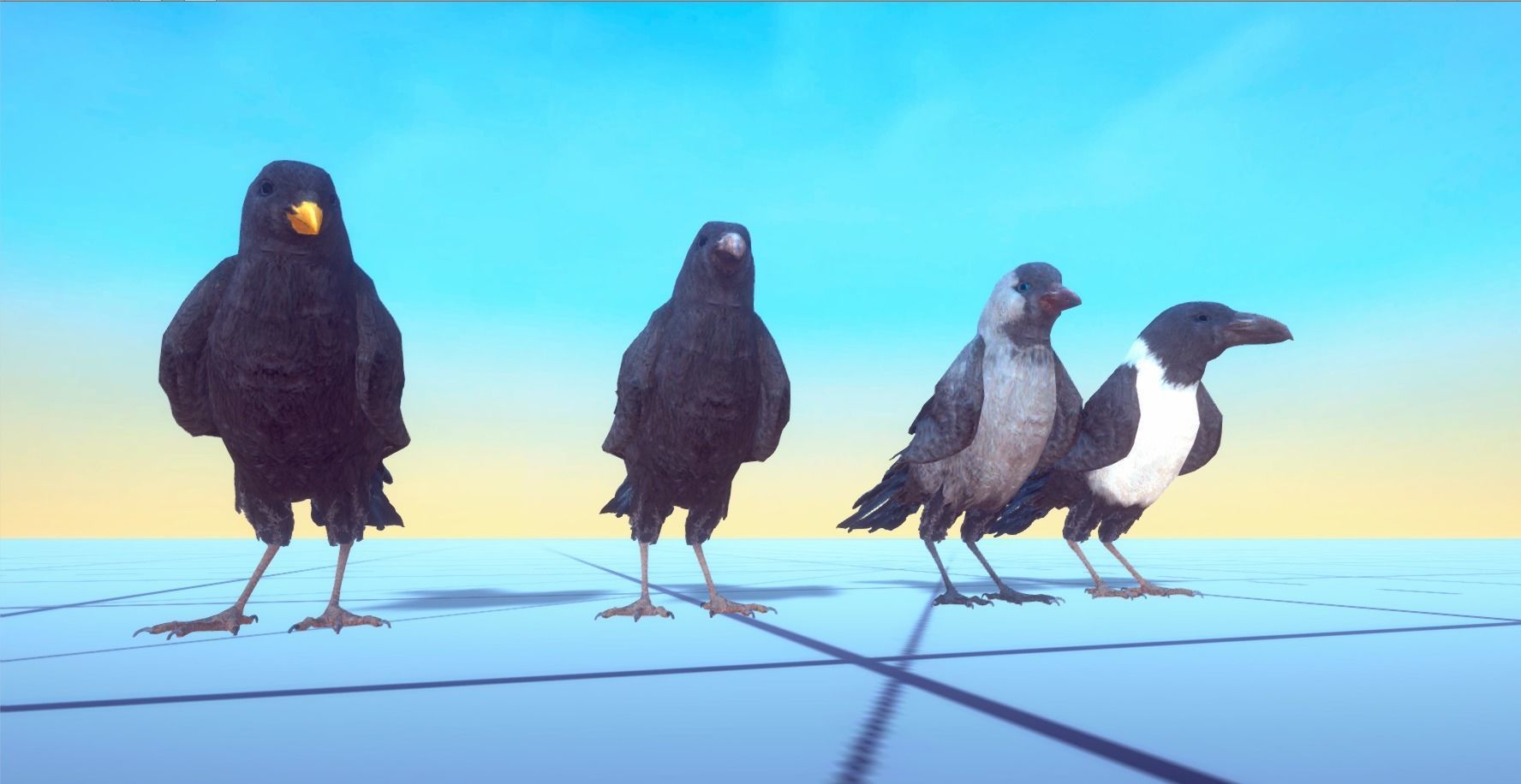 Ravens and Crows Low-poly 3D model_20