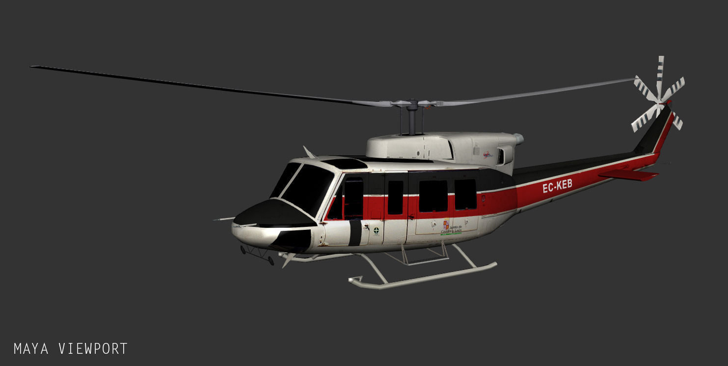 Bell 212 BAMBI Low-poly 3D model_1