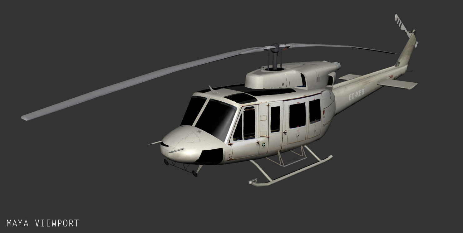 Bell 212 BAMBI Low-poly 3D model_6