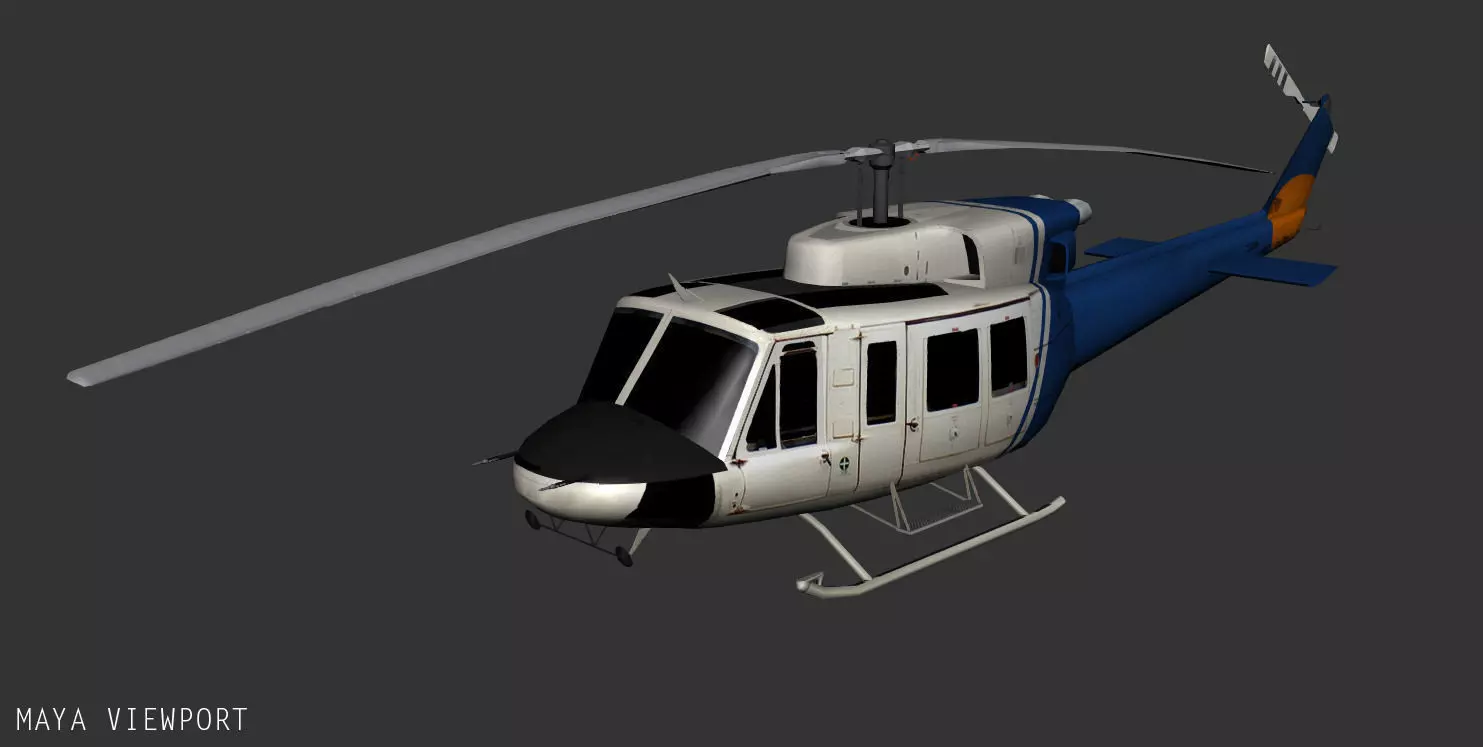 Bell 212 BAMBI Low-poly 3D model_0