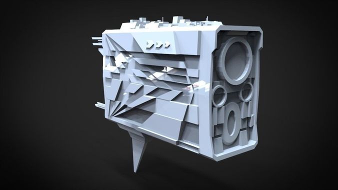 Spaceship Dreadnought 666 Low-poly 3D model