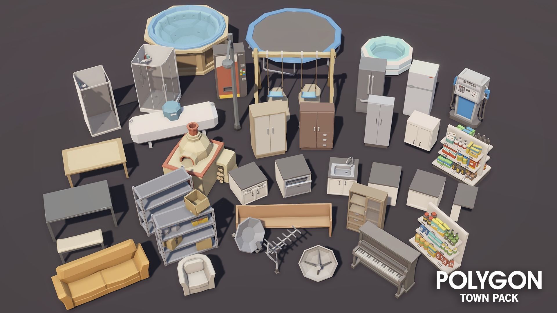 POLYGON - Town Pack Low-poly 3D model_19
