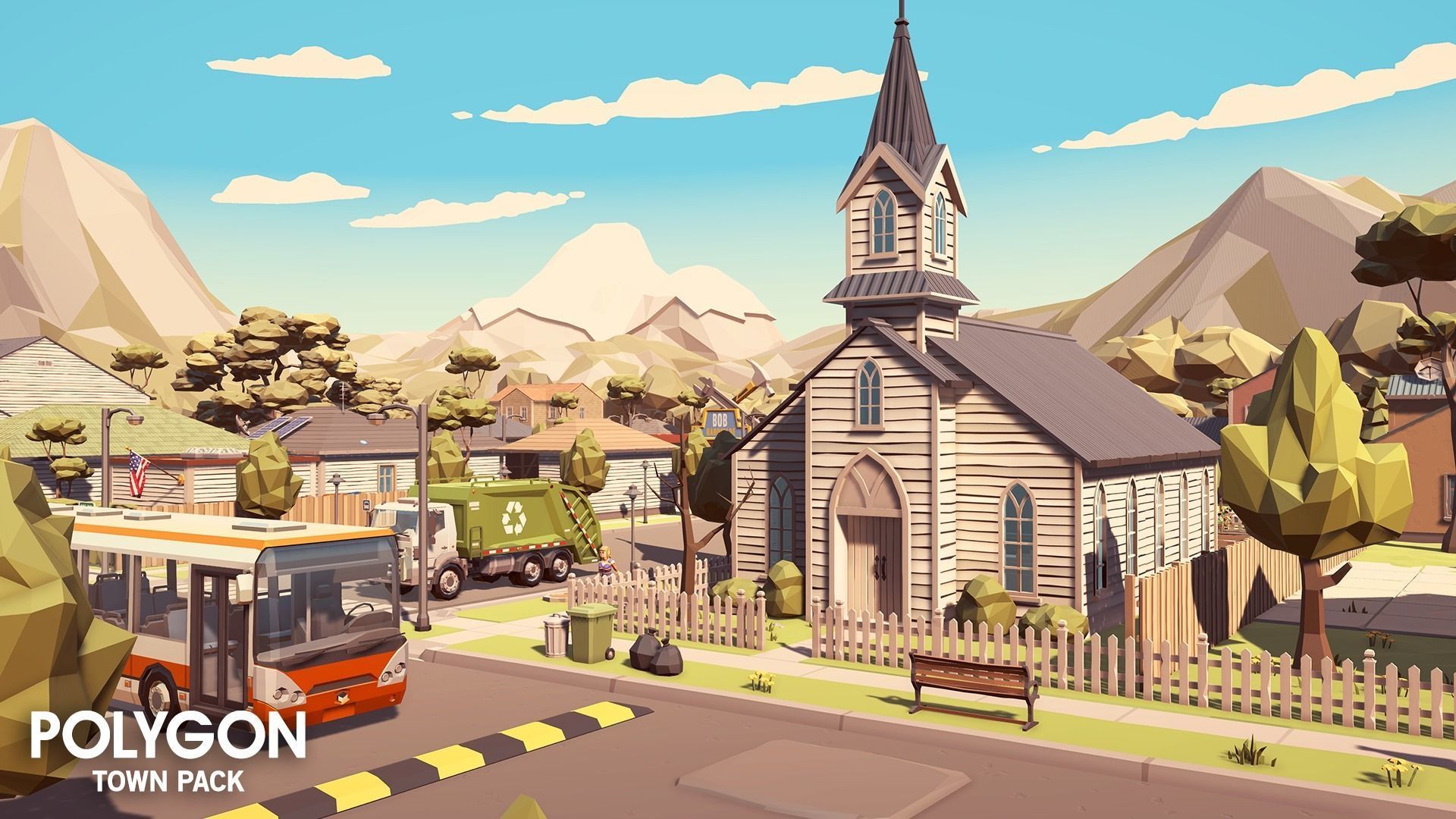 POLYGON - Town Pack Low-poly 3D model_8
