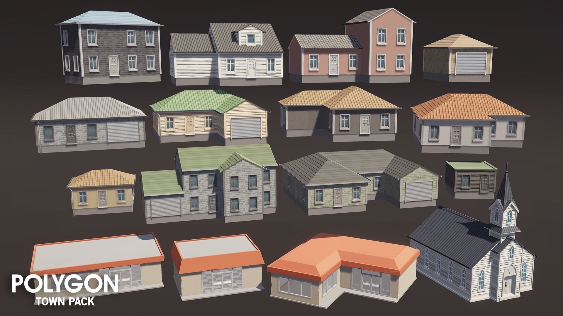 POLYGON - Town Pack Low-poly 3D model_15