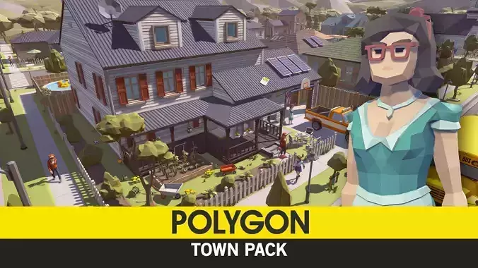 POLYGON - Town Pack Low-poly 3D model