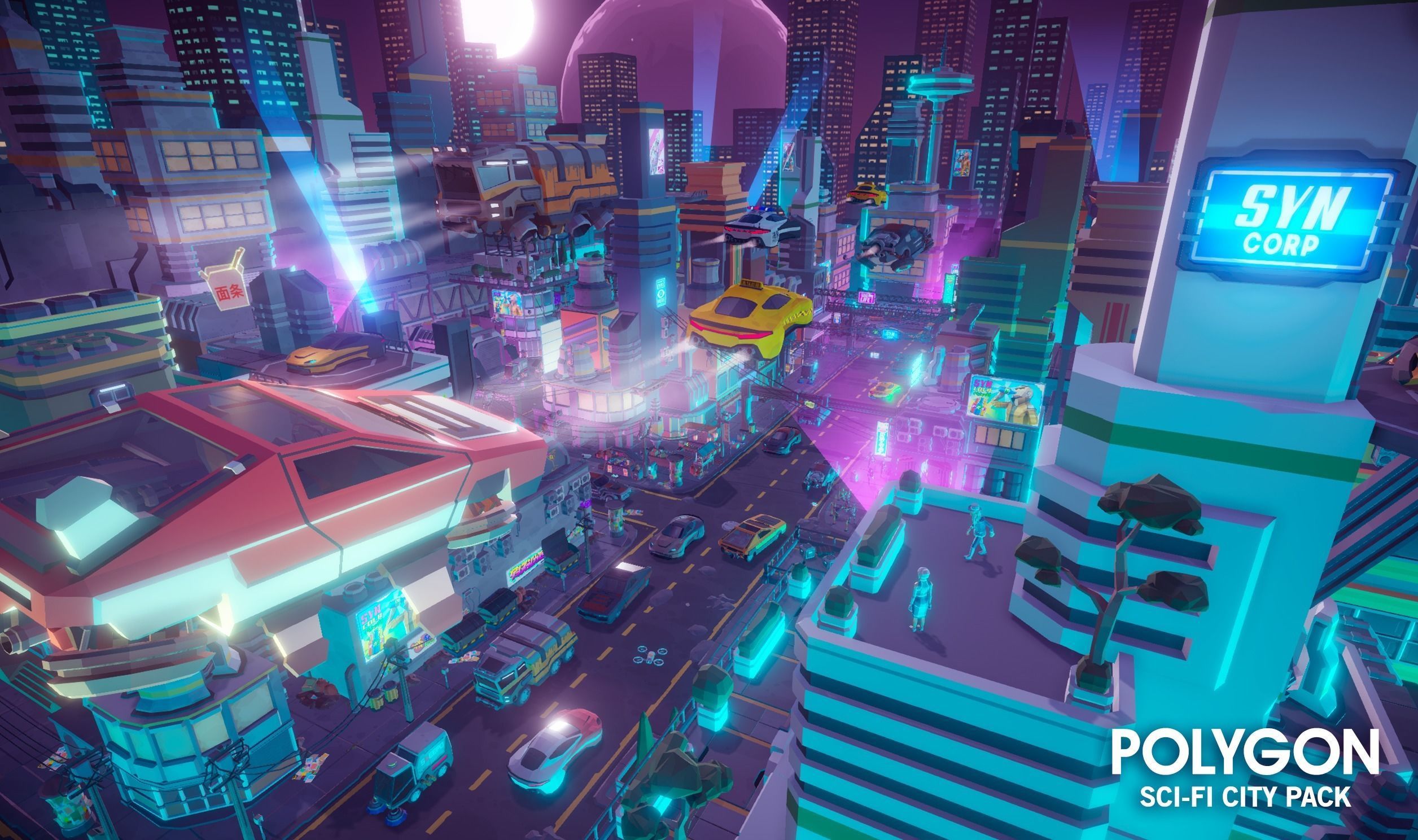 POLYGON - Sci-Fi City Pack Low-poly 3D model_6