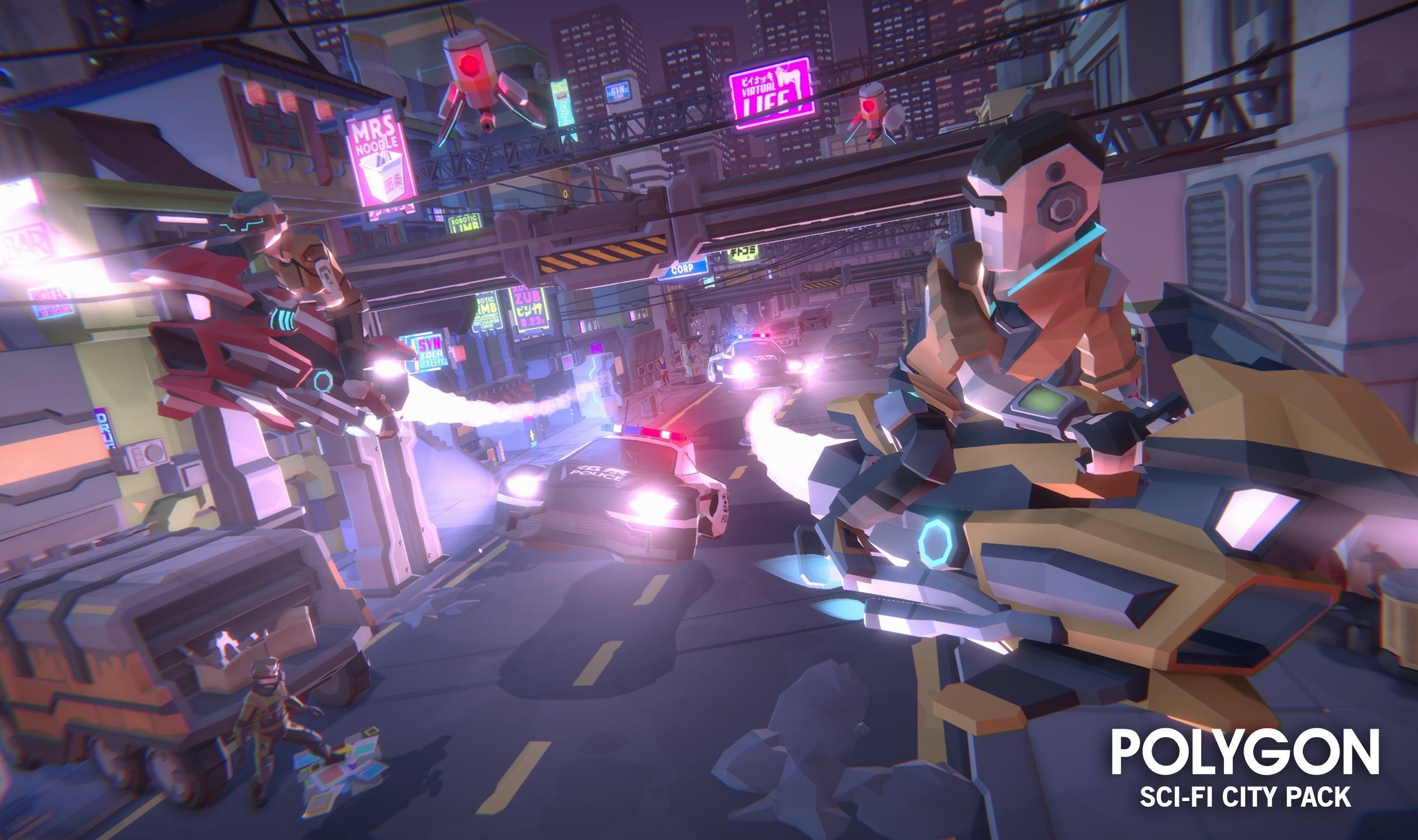 POLYGON - Sci-Fi City Pack Low-poly 3D model_9