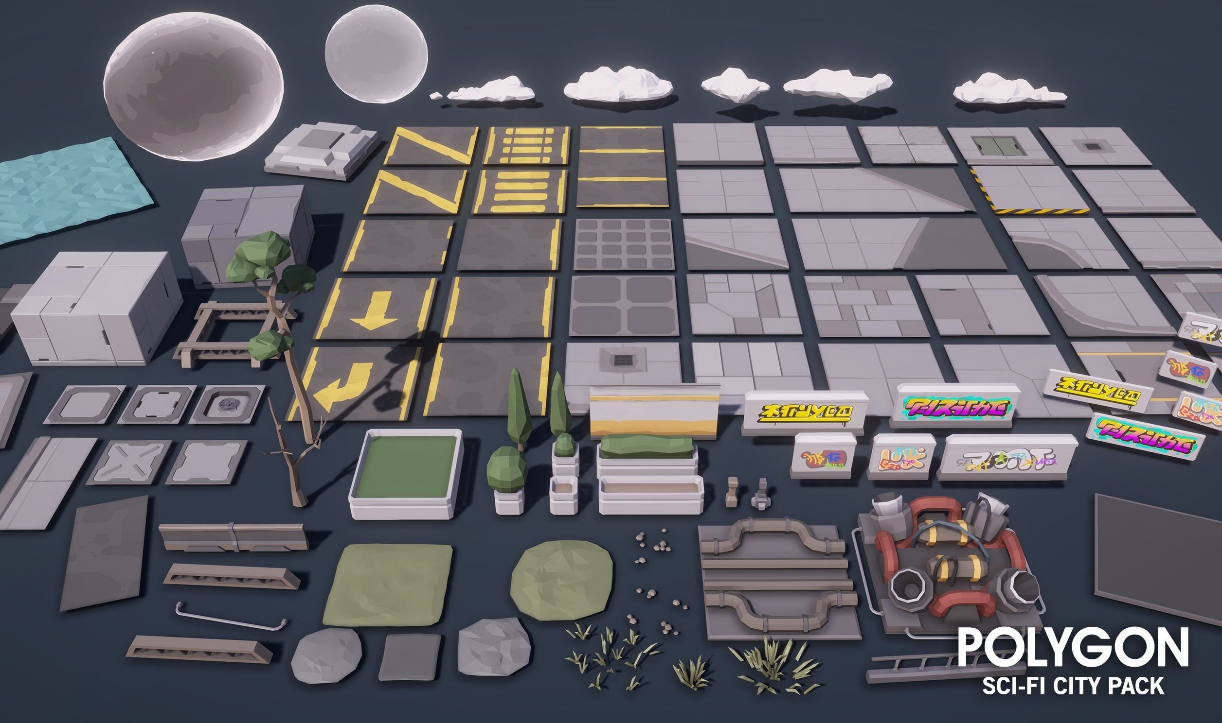 POLYGON - Sci-Fi City Pack Low-poly 3D model_26