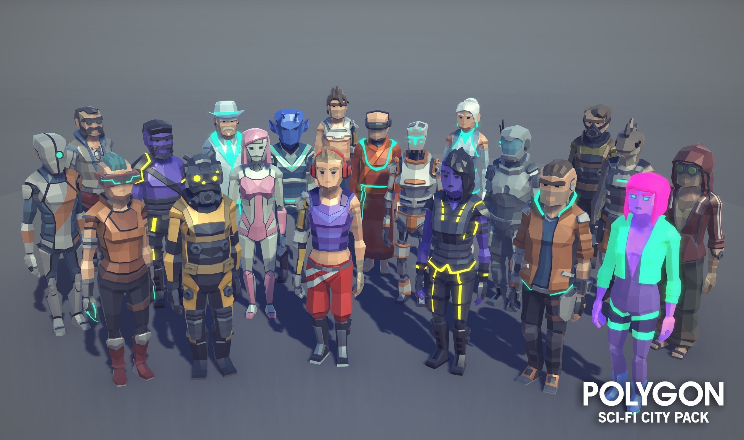 POLYGON - Sci-Fi City Pack Low-poly 3D model_20