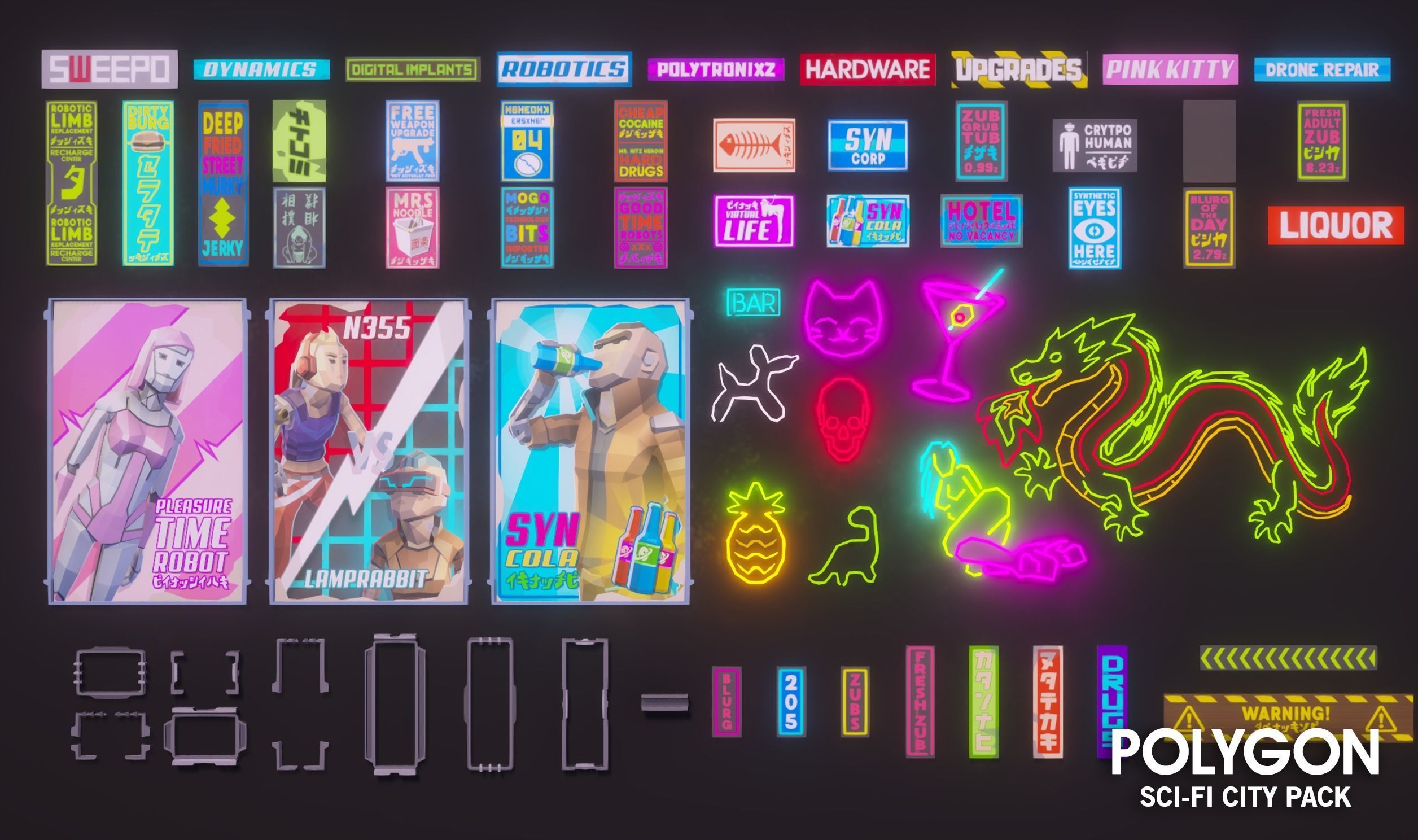 POLYGON - Sci-Fi City Pack Low-poly 3D model_25