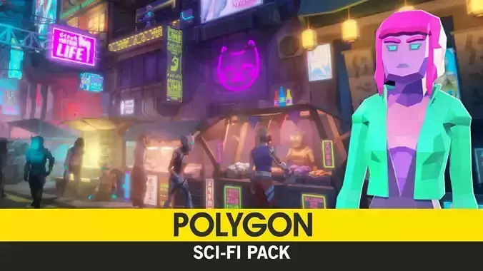POLYGON - Sci-Fi City Pack Low-poly 3D model