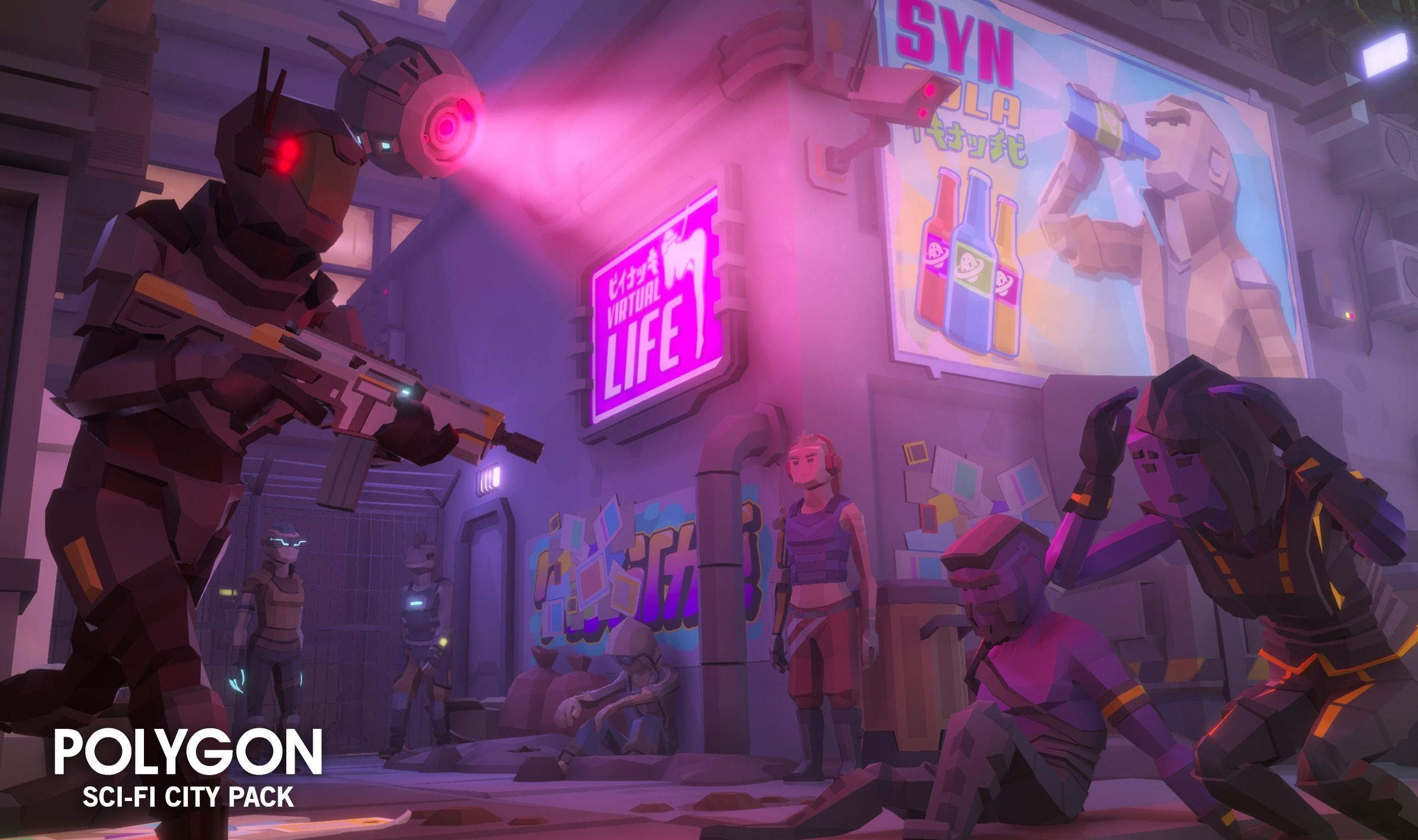 POLYGON - Sci-Fi City Pack Low-poly 3D model_5