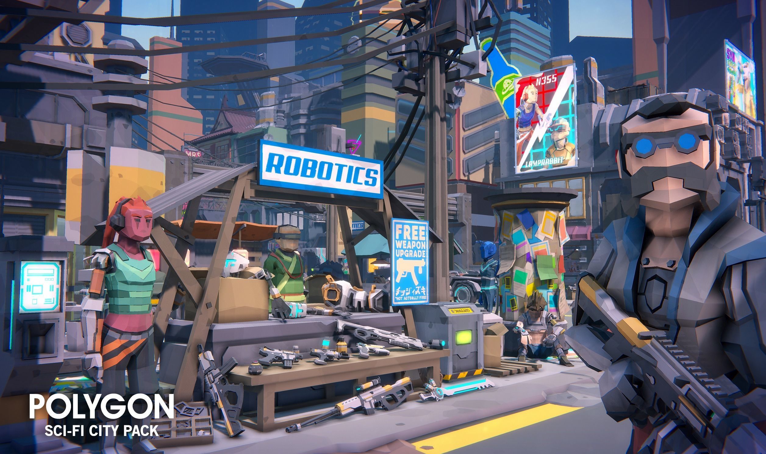 POLYGON - Sci-Fi City Pack Low-poly 3D model_16