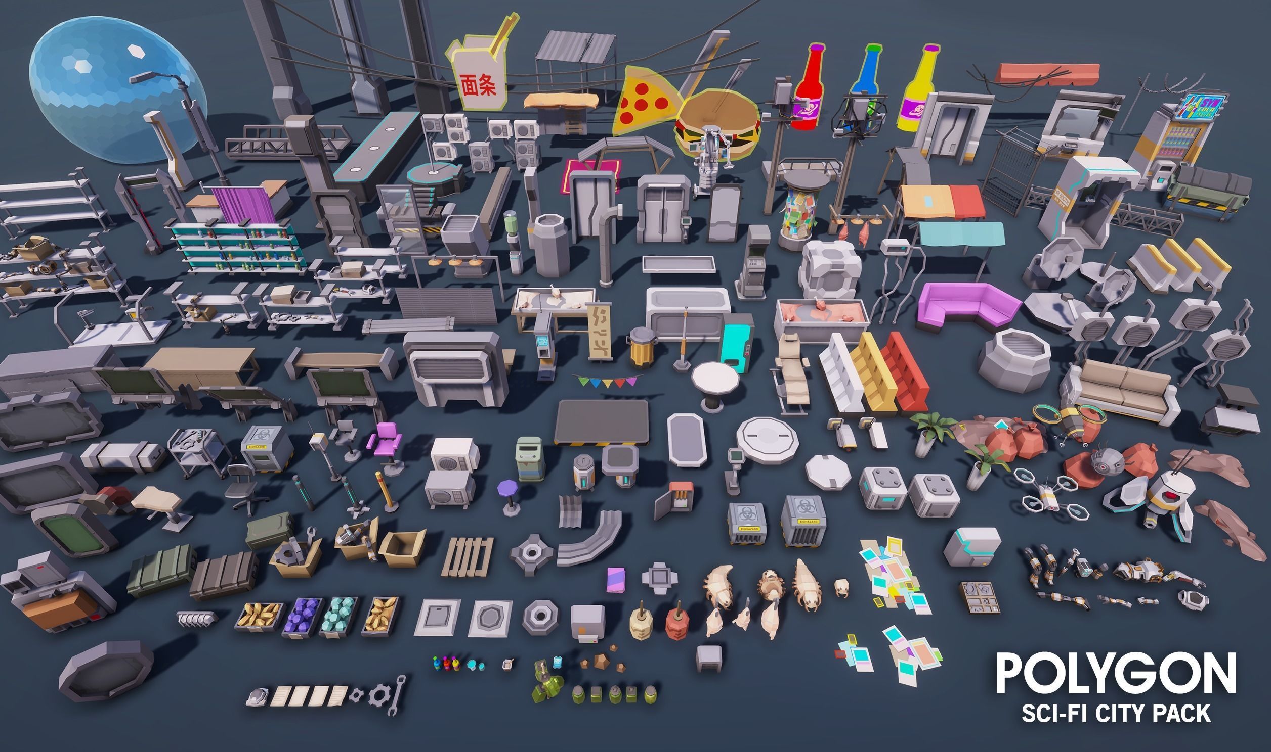 POLYGON - Sci-Fi City Pack Low-poly 3D model_27