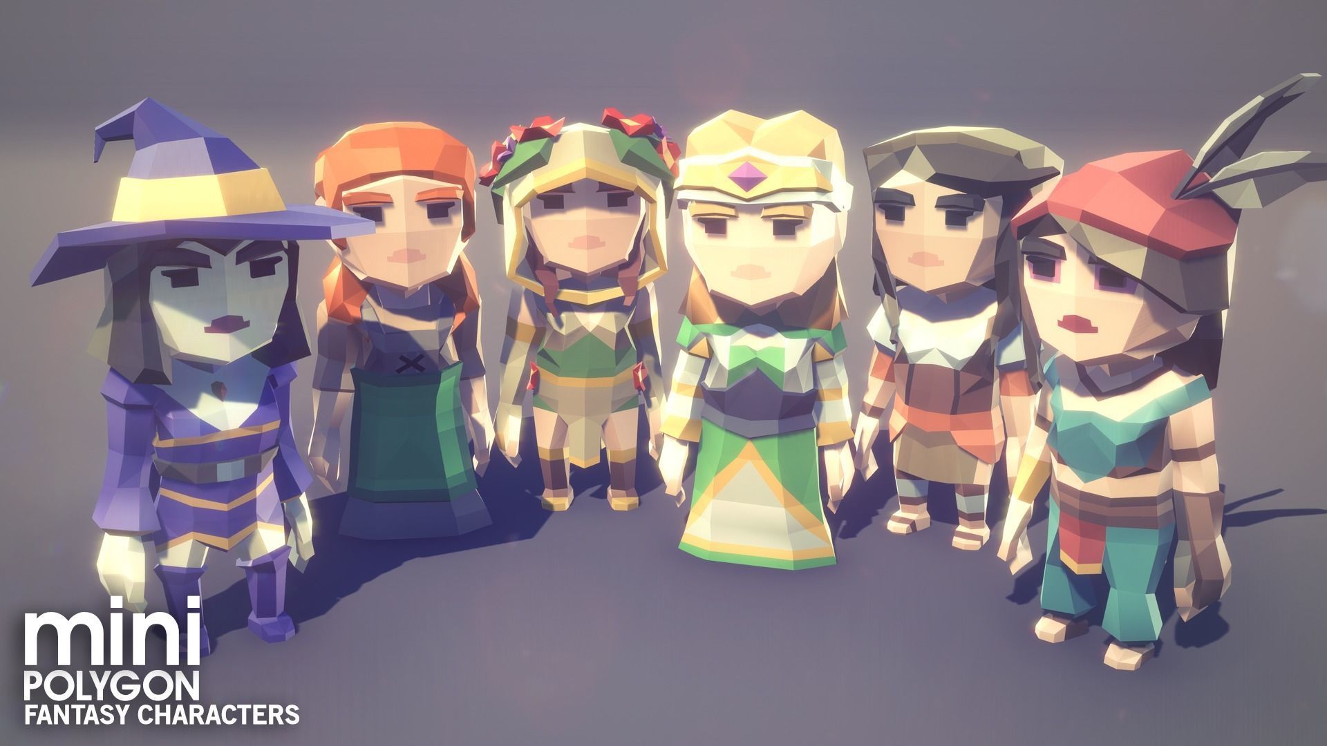 POLYGON MINI - Fantasy Characters Pack Low-poly 3D model_8