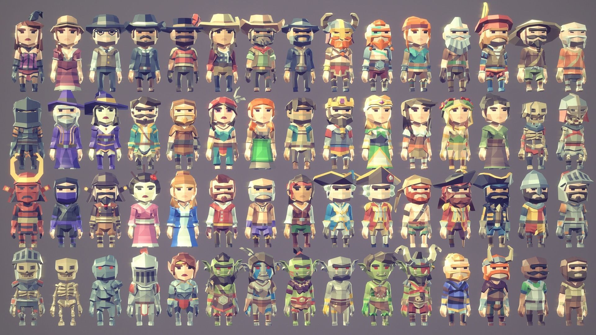 POLYGON MINI - Fantasy Characters Pack Low-poly 3D model_14