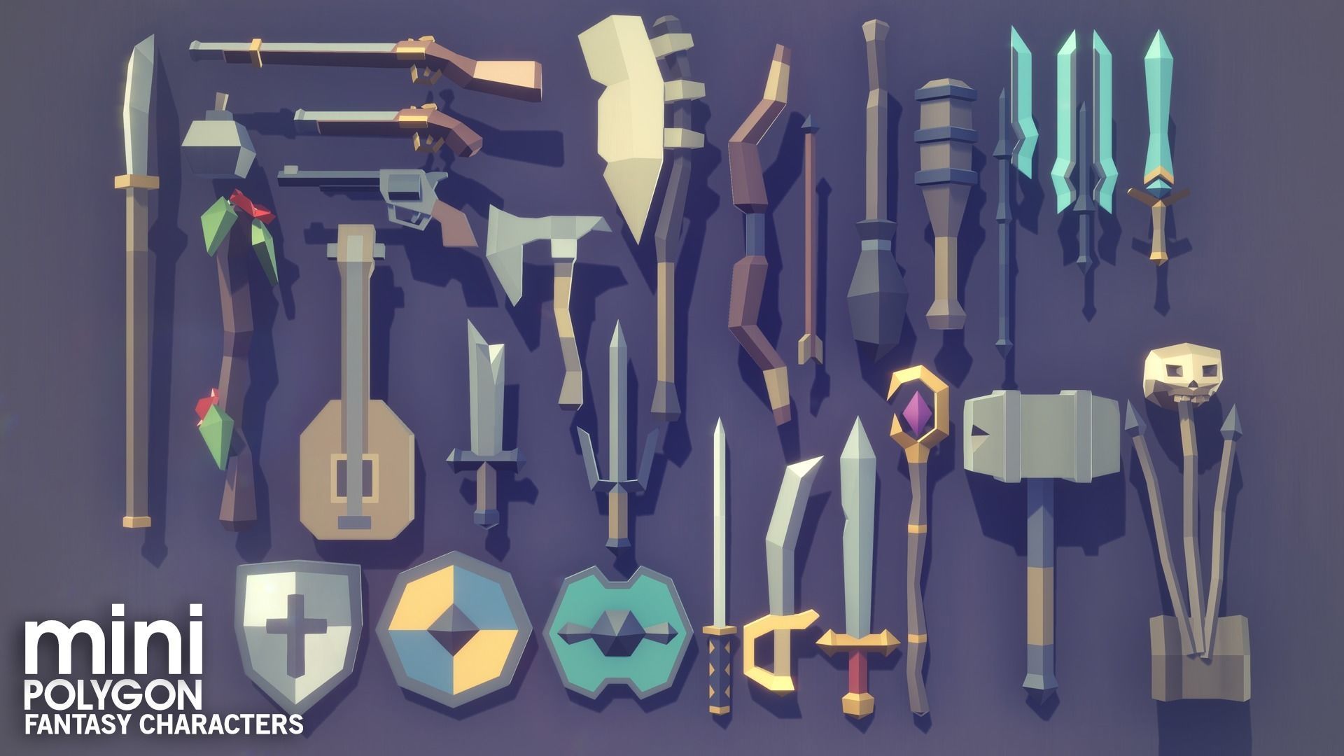 POLYGON MINI - Fantasy Characters Pack Low-poly 3D model_9