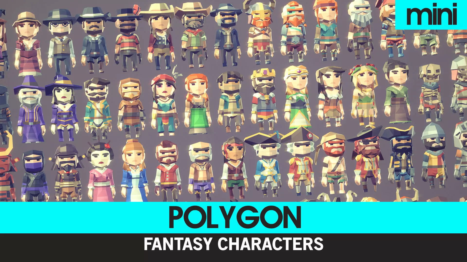 POLYGON MINI - Fantasy Characters Pack Low-poly 3D model_0