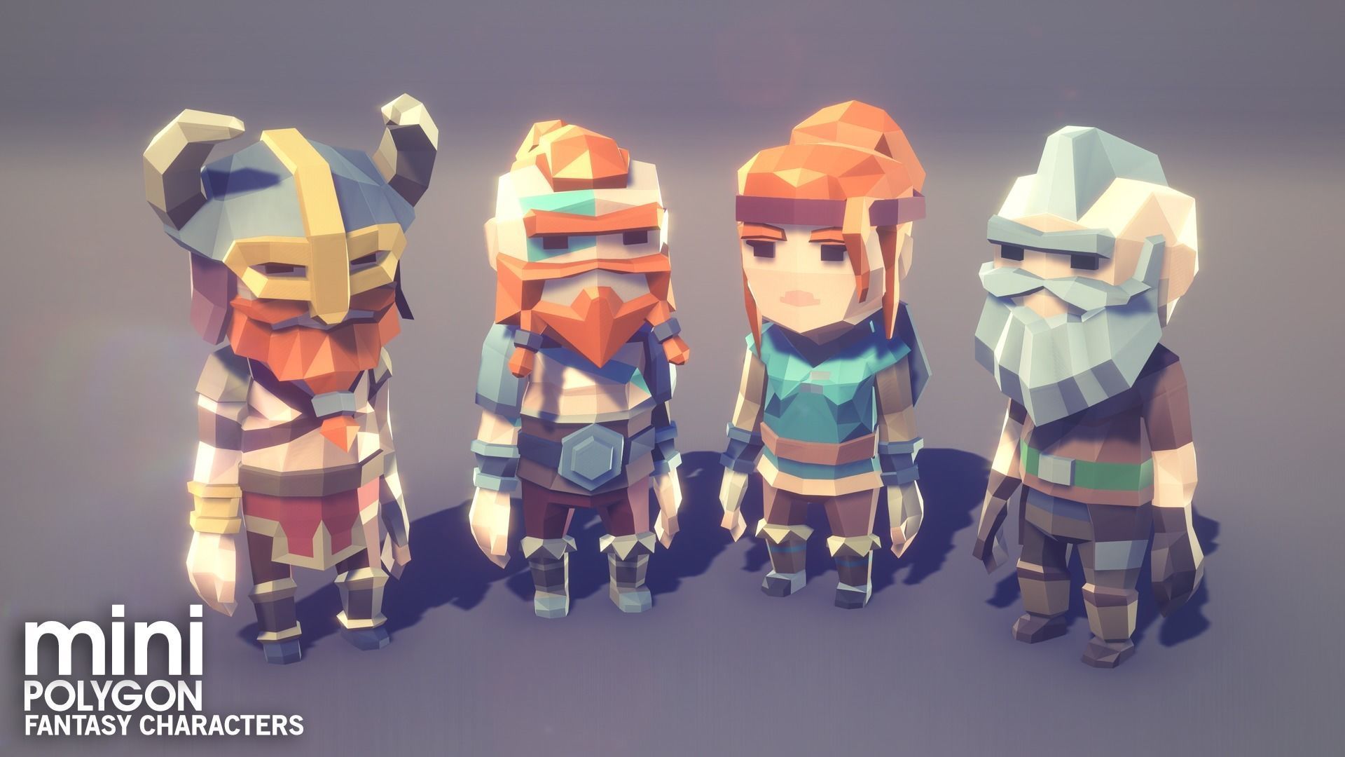 POLYGON MINI - Fantasy Characters Pack Low-poly 3D model_1