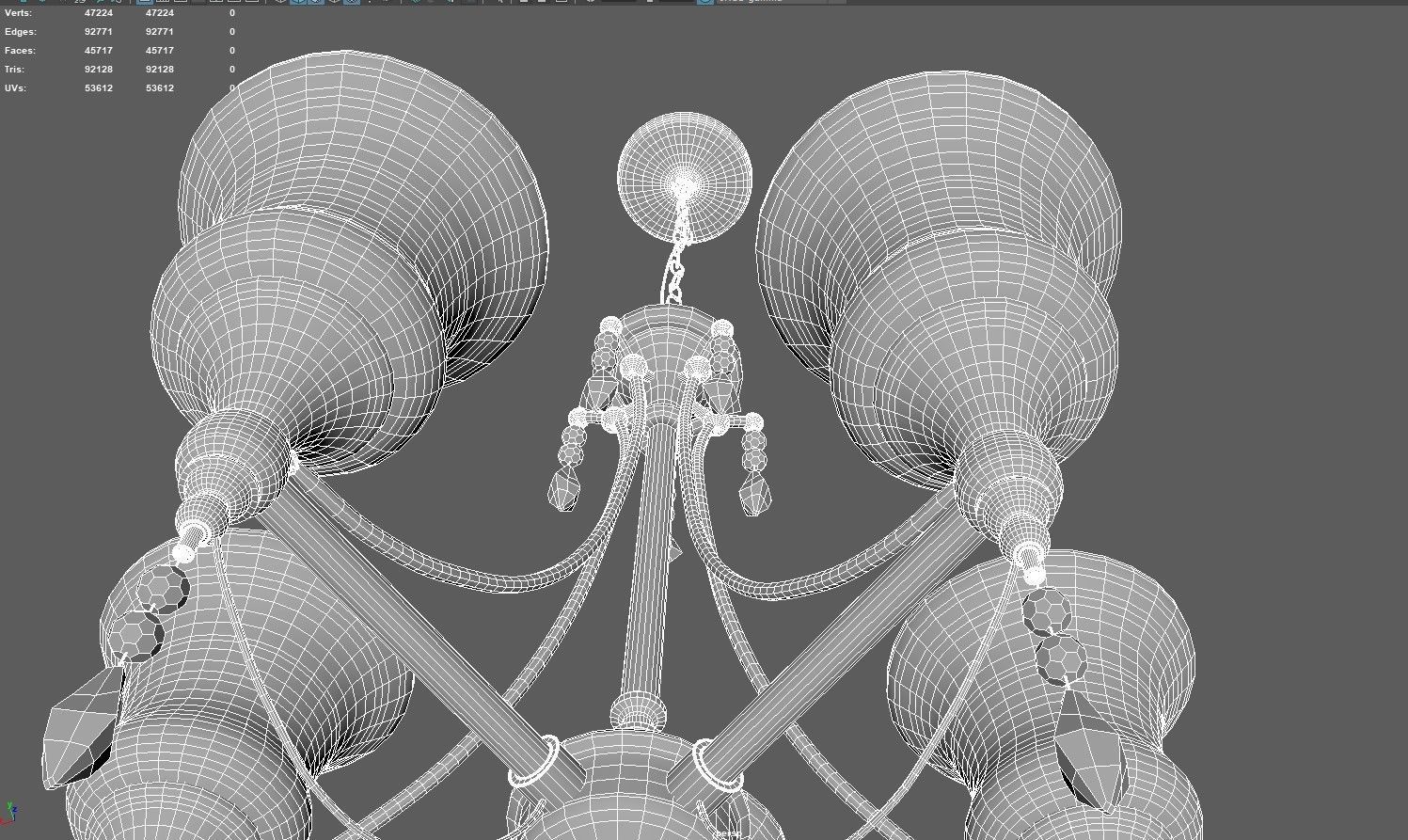 chandelier with four lights 3D model_5