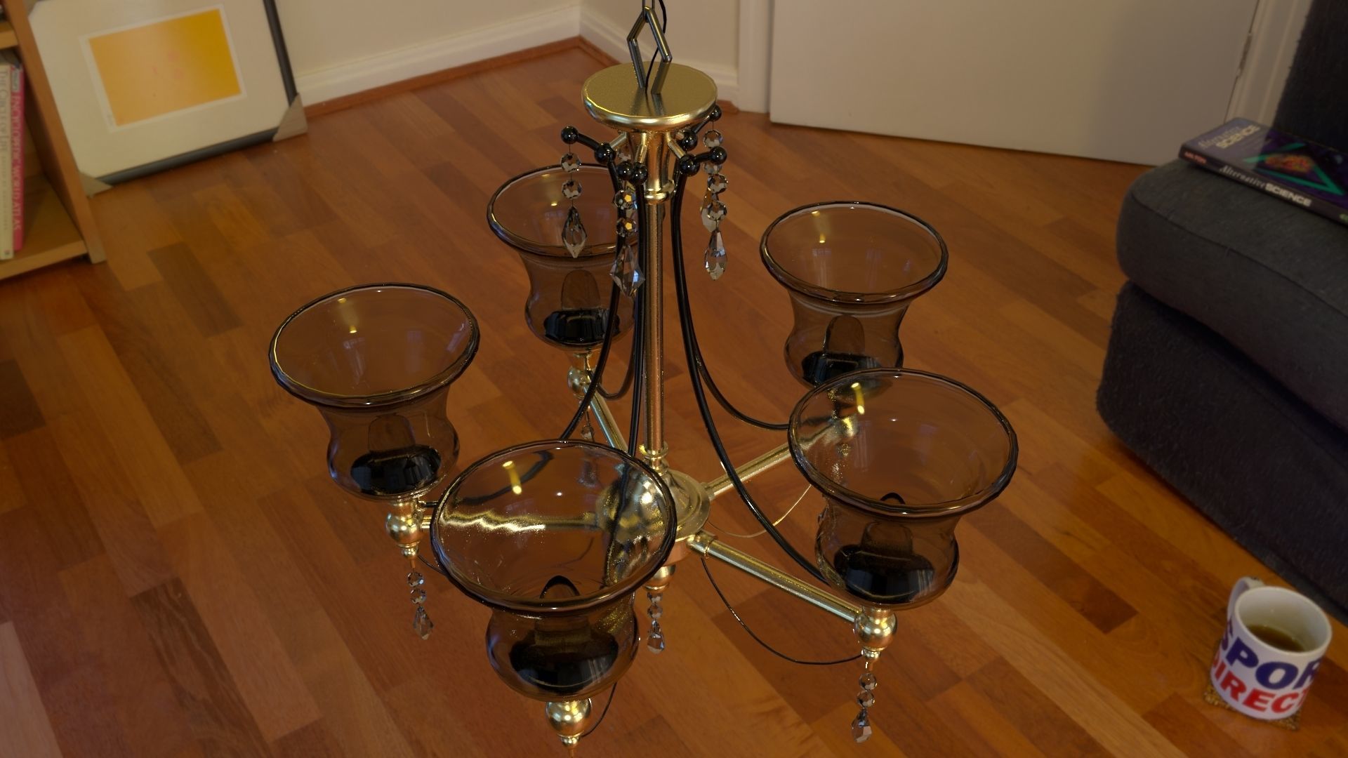 chandelier with four lights 3D model_1