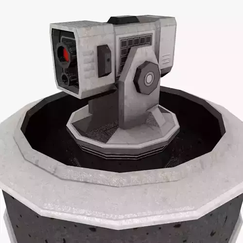 Low poly Sci-fi Cannon Turret