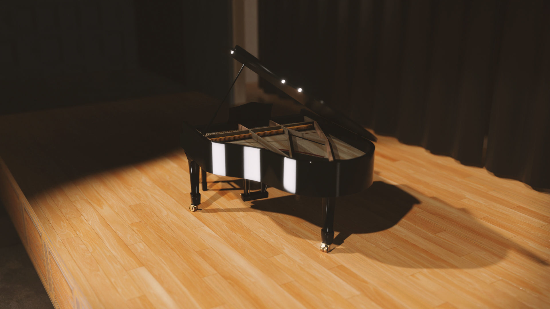 Grand Piano Low-poly 3D model_2