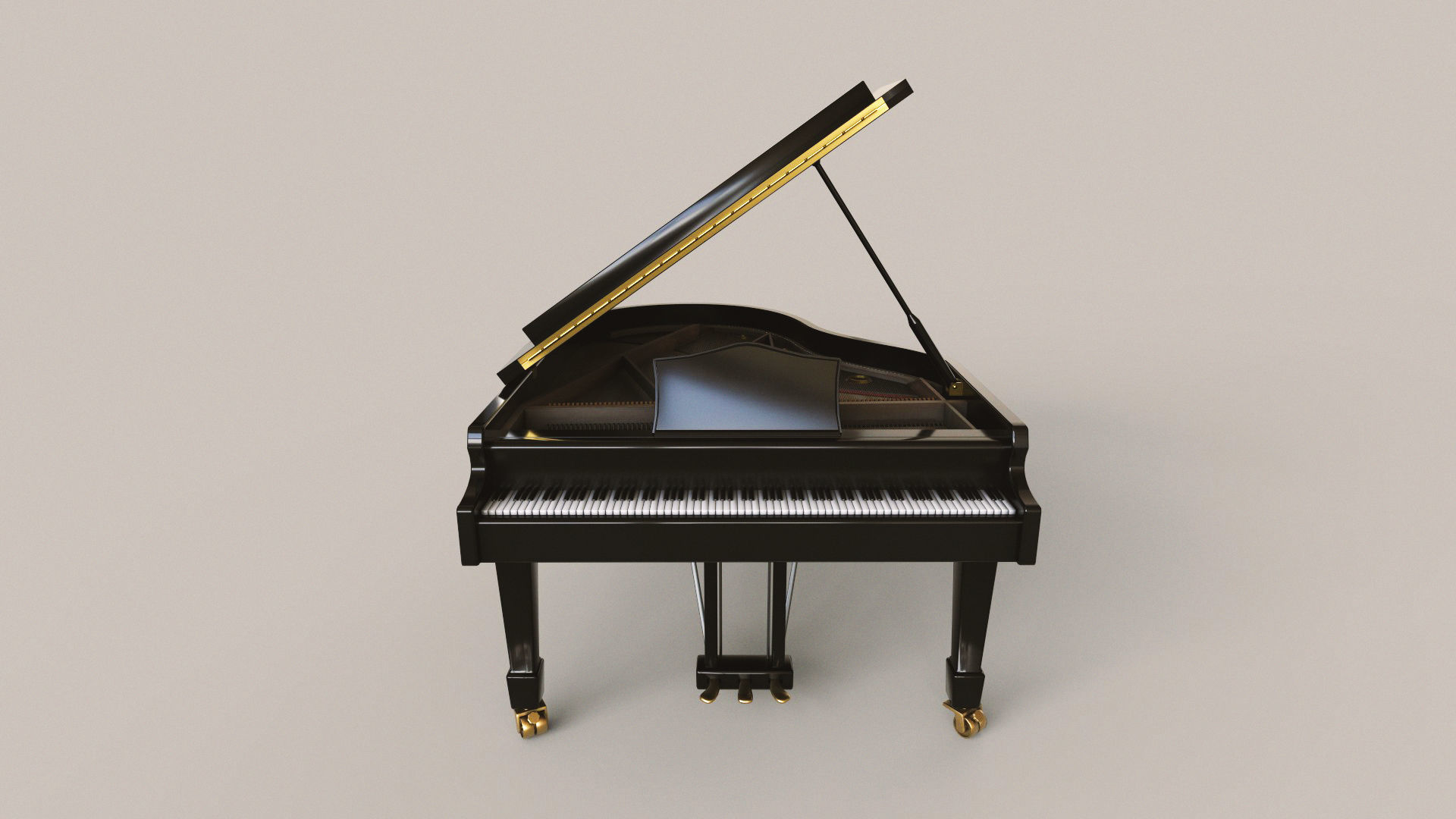 Grand Piano Low-poly 3D model_5