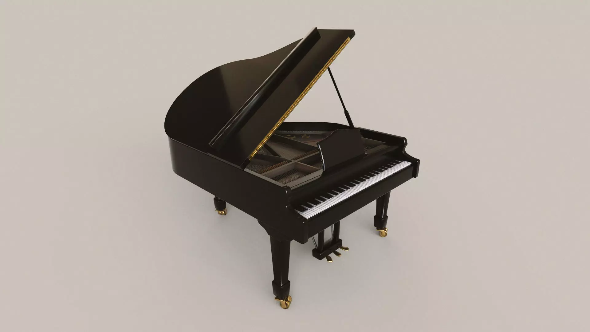 Grand Piano Low-poly 3D model_0