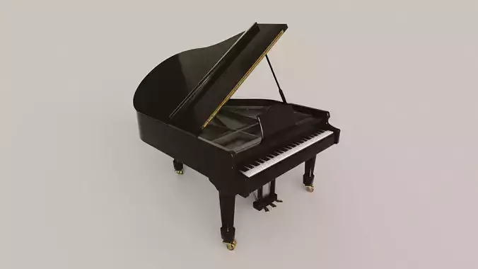 Grand Piano Low-poly 3D model