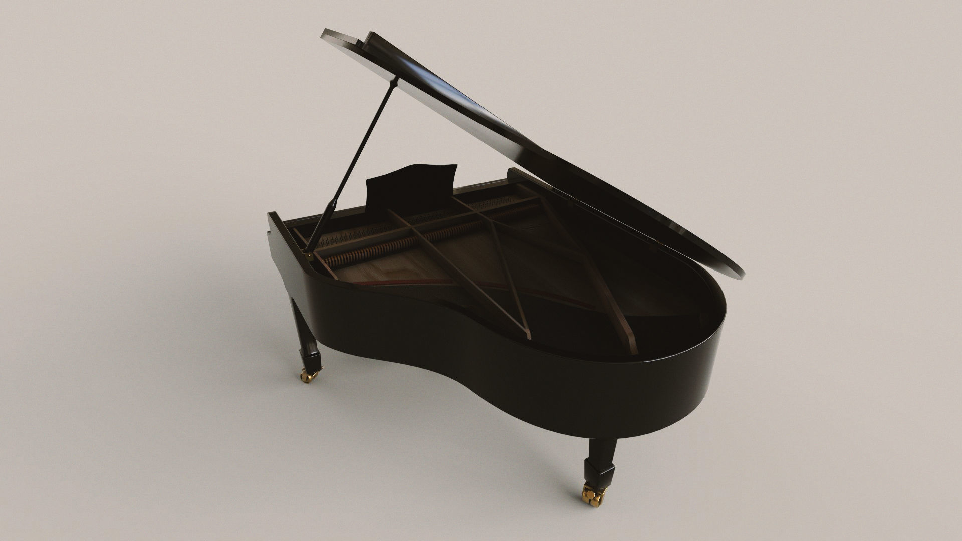 Grand Piano Low-poly 3D model_9