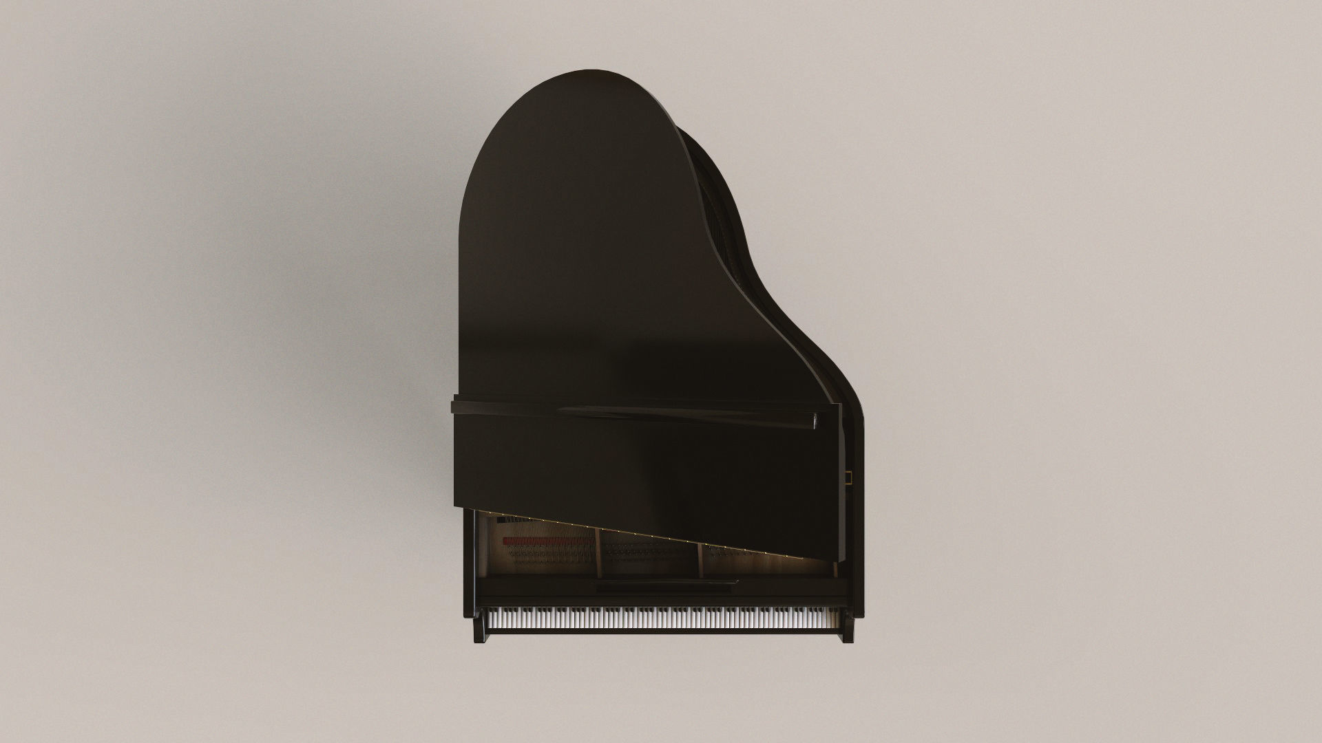 Grand Piano Low-poly 3D model_7