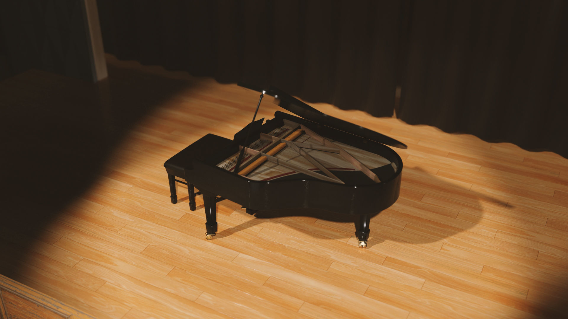 Grand Piano Low-poly 3D model_4
