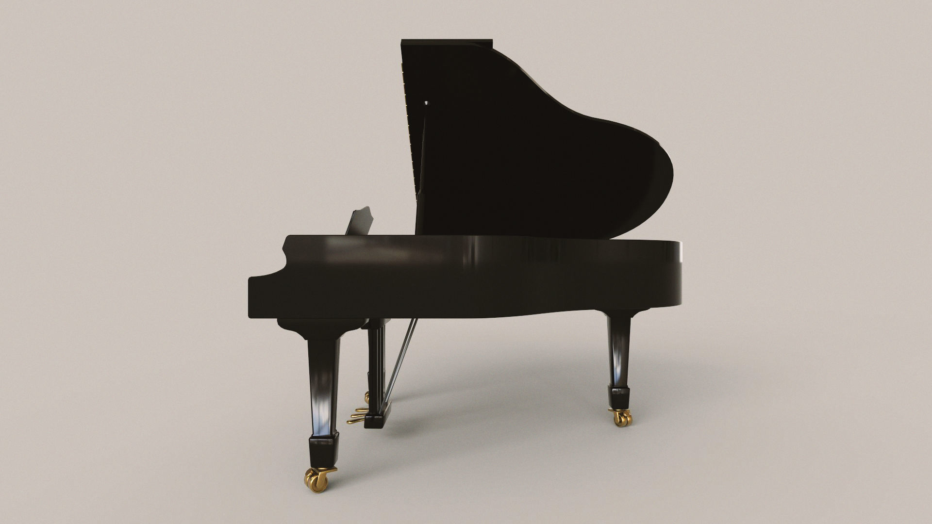 Grand Piano Low-poly 3D model_8